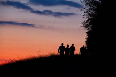 Wanderer mit Abendsonne